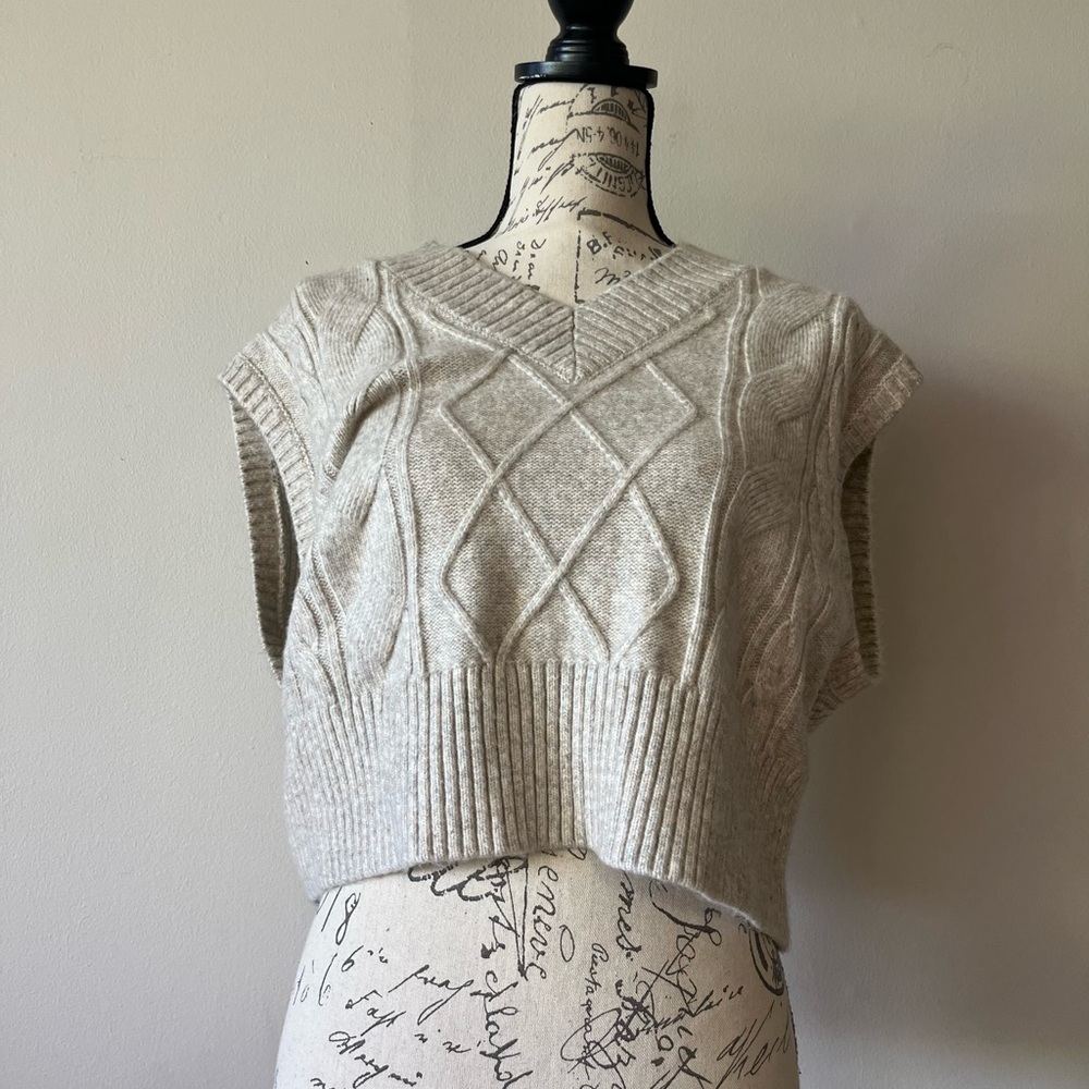 Women's Cream Sweater Vest
